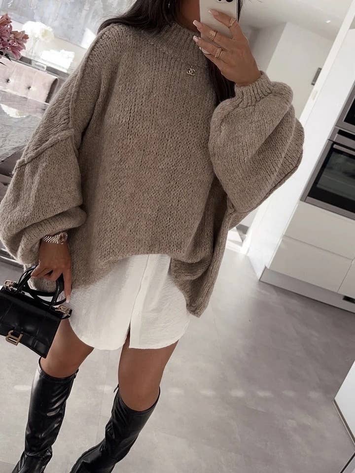 ESTEE BROWN - Wholesale Cardigan - Women's - Oversize wool sweater - 9712