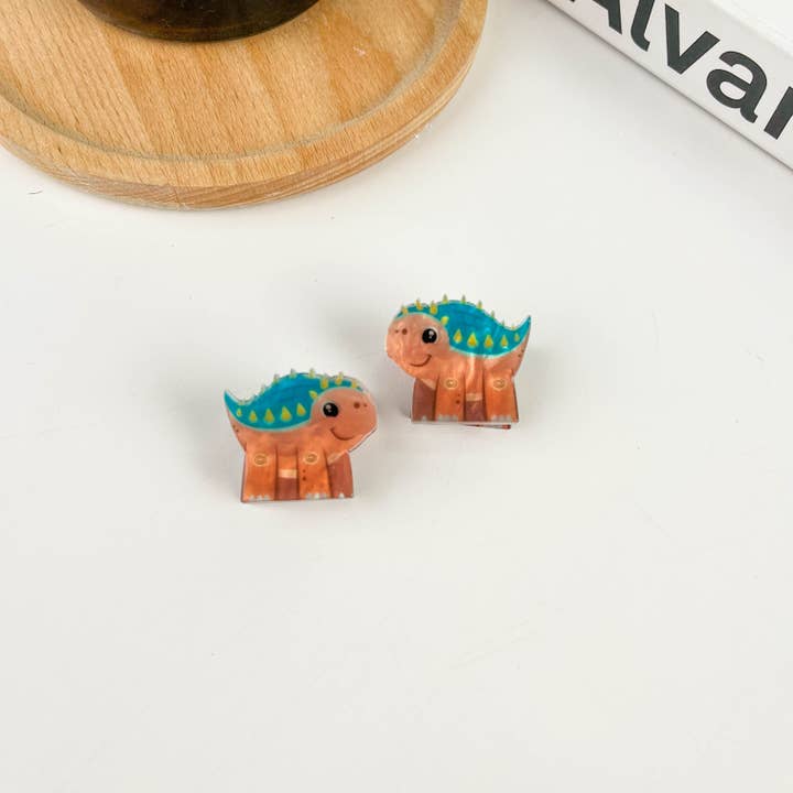TheDivaSoap – Engroshandel Hårspænde - Dame – 2 stk Dinosaur Series Lille kloklemme, Mini Hårklip
