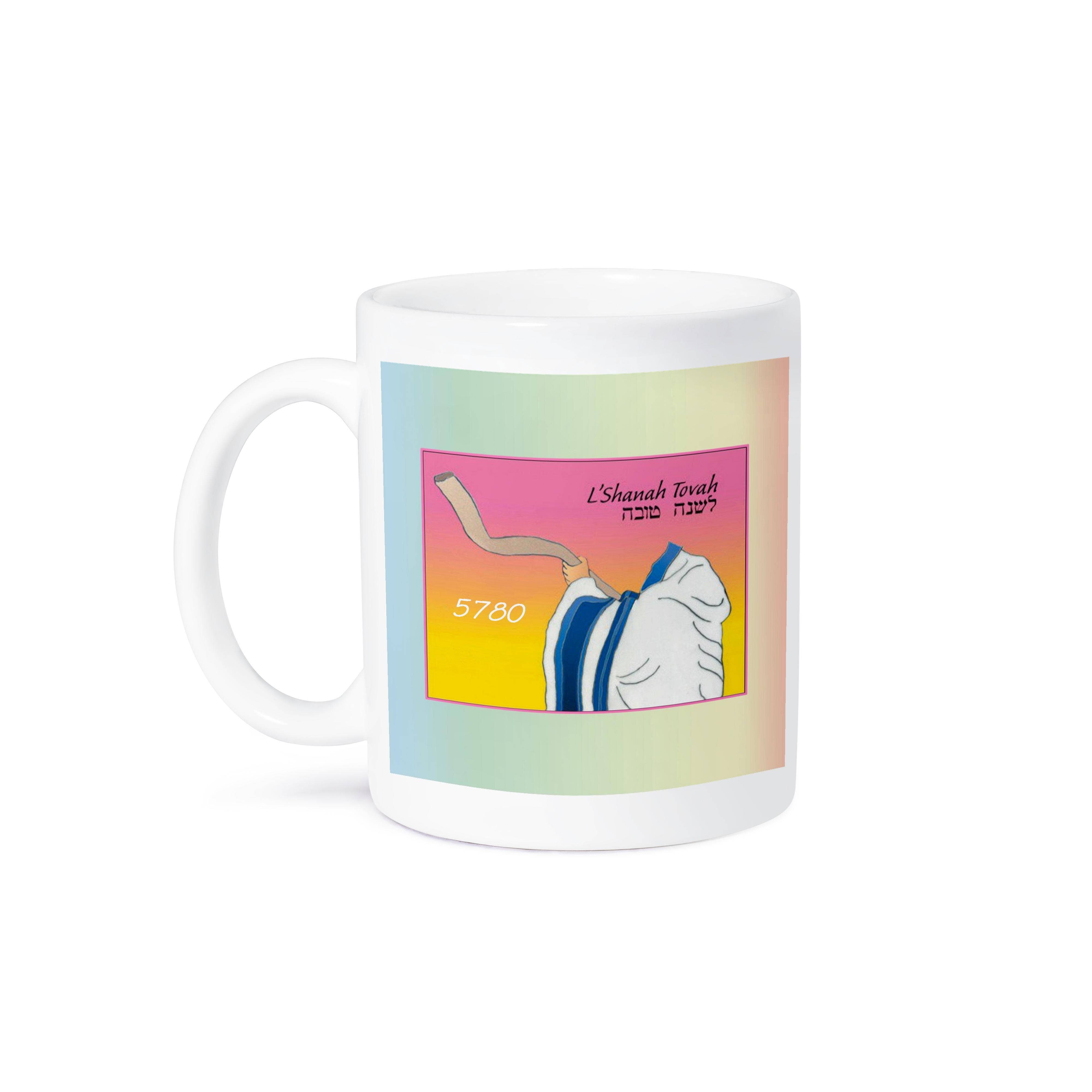 3dRose - Wholesale Coffee Mug - 3dRose, Image of Shofar Being Blown With Hebrew L Shana Tova And Year, Mug8