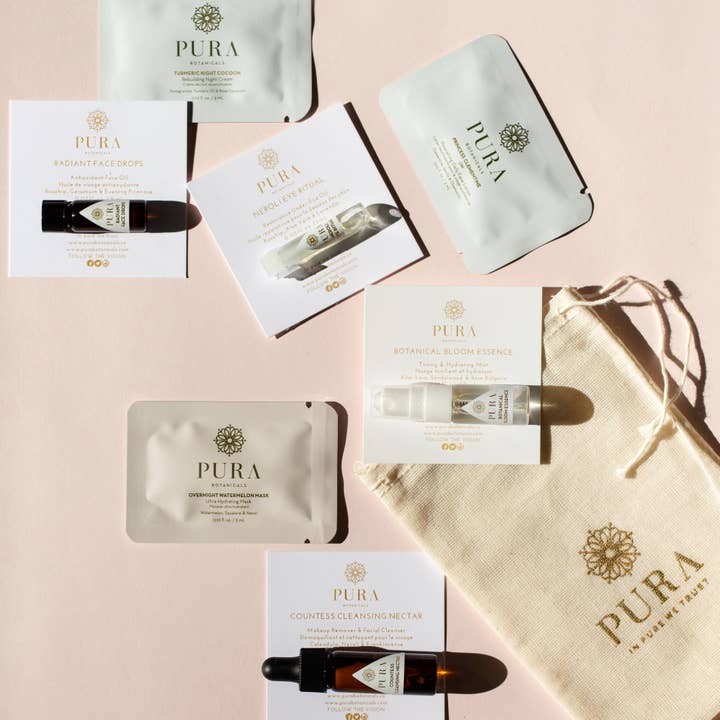 Hudpleje Sampler Collection - Seven Core Hudpleje PRØVER for engroshandel hos Pura Botanicals