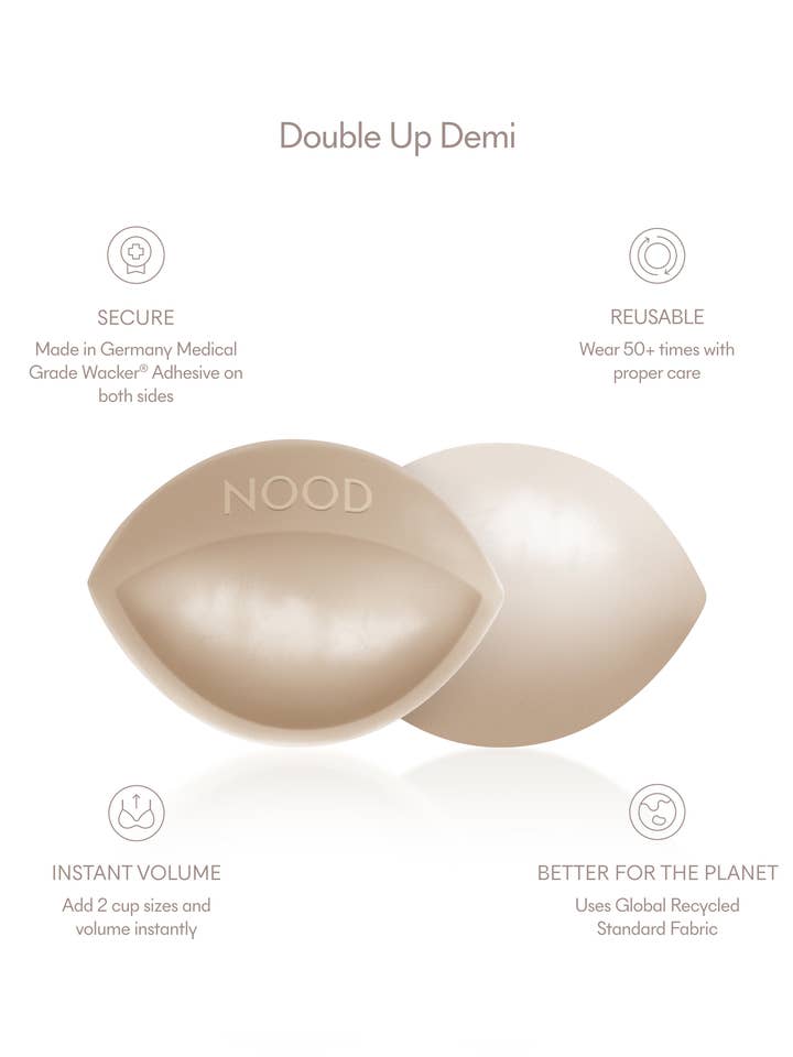 NOOD - Wholesale Bra Inserts - Women's - Double Up | Volume Push-Up Pads (Demi)8