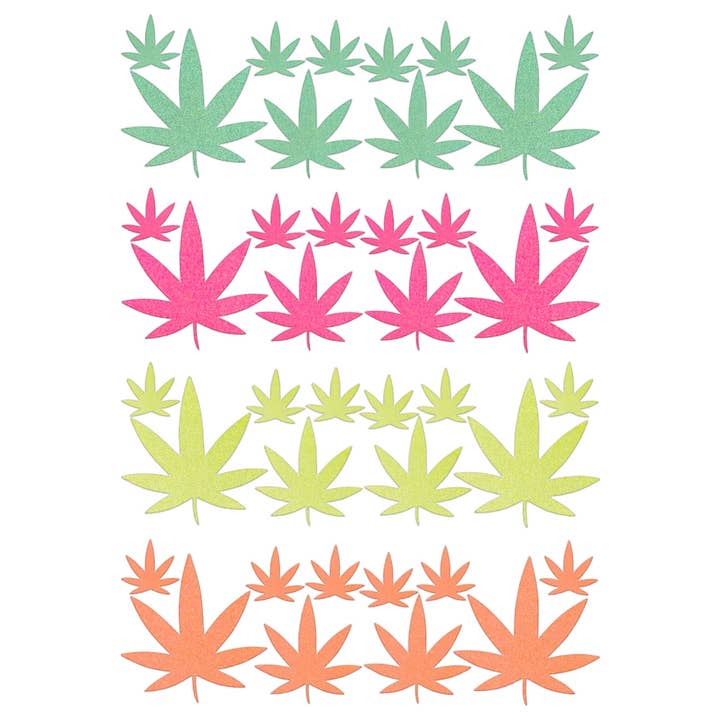 Sasswear - Wholesale Temporary Tattoo - Weed Blacklight Body Stickers-40pk7