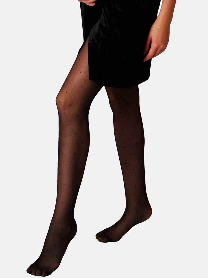 Mamsy Maternity Tights Polka Dots 20den Black for wholesale by Mamsy