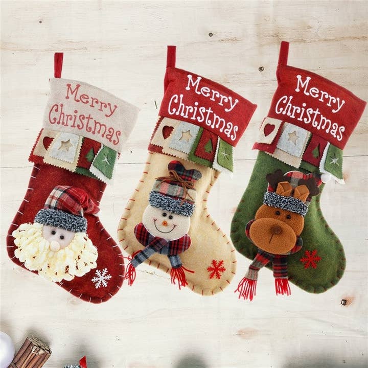 ShieldChic - Wholesale Holiday Stocking - Santa Snowman Three-Dimensional Decoration Gift Bag Gift Bag2