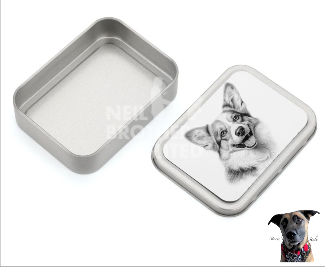 Storms Style - Vente Bocal à friandises – chien - Boîte à friandises en métal pour petit chien noir et gris - de nombreuses races16