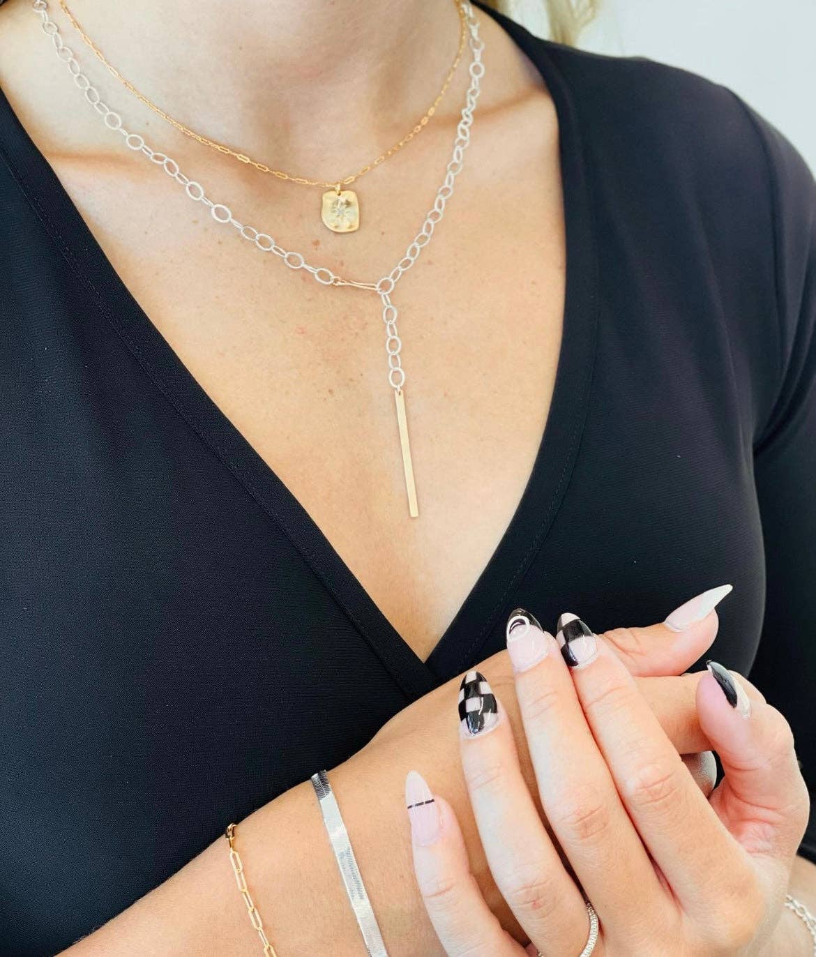 Idlewild Everyday - Wholesale Pendant/Charm Necklace - Bar and Hook Necklace in Demi-Fine, Sterling/Gold-Filled2