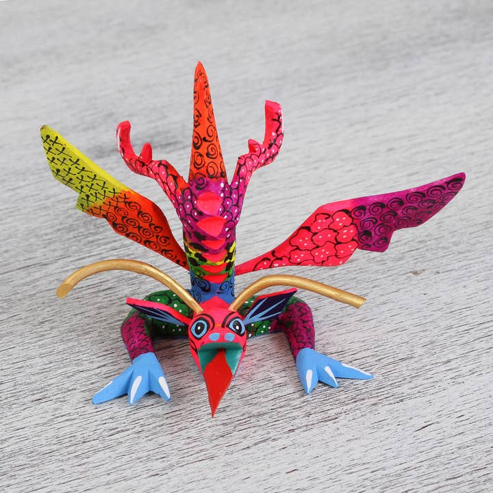 Novica Handmade Acrobatic Dragon Wood Alebrije Sculpture for wholesale by NOVICA