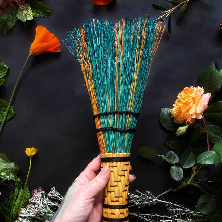 Keven Craft Rituals LLC - Wholesale Broom - Hand Dyed, Woven Handle Stitched Hand Broom4