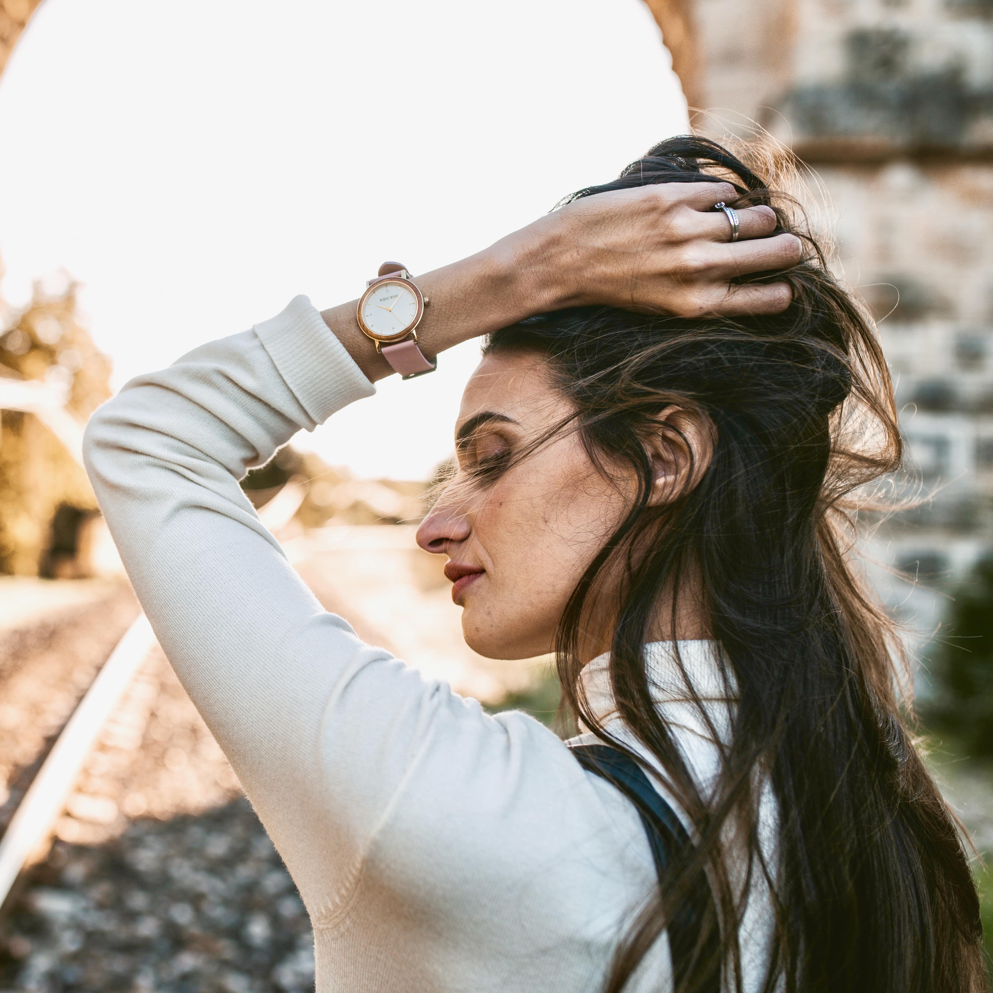 Nordic Wood - Vendita all'ingrosso Orologio da polso - Donna - Rosa Puro2