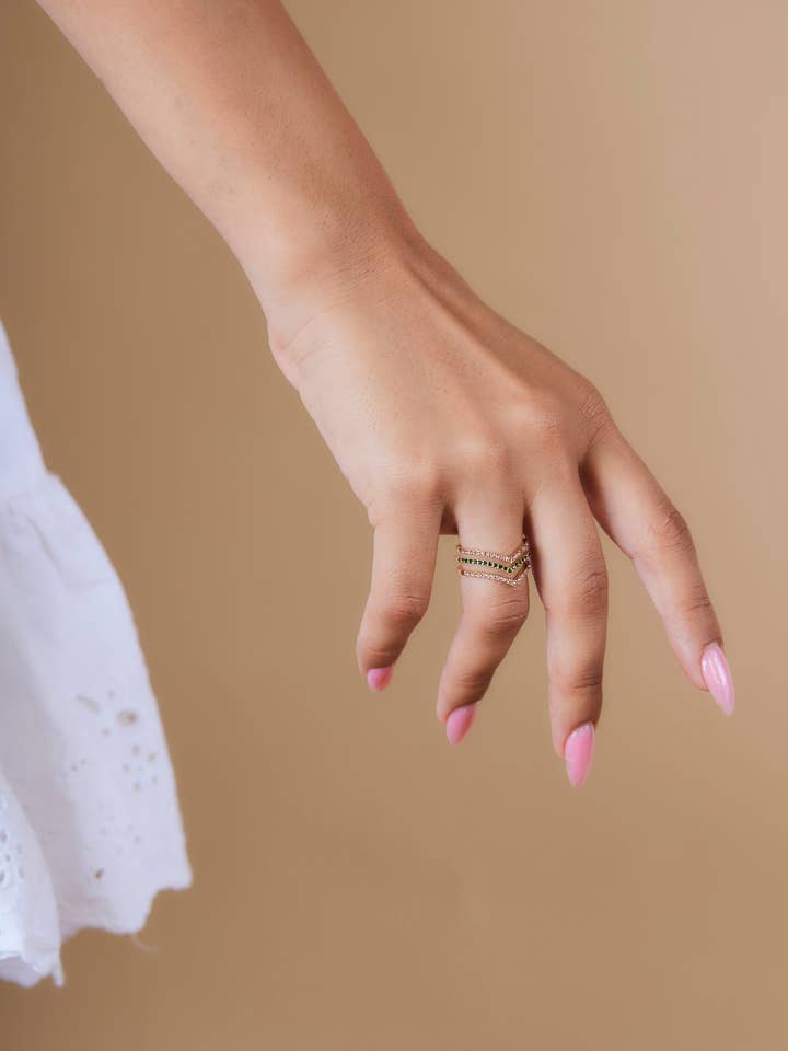 Thin Cubic Color Zirconia Geometric C3 for wholesale by Pristti Design