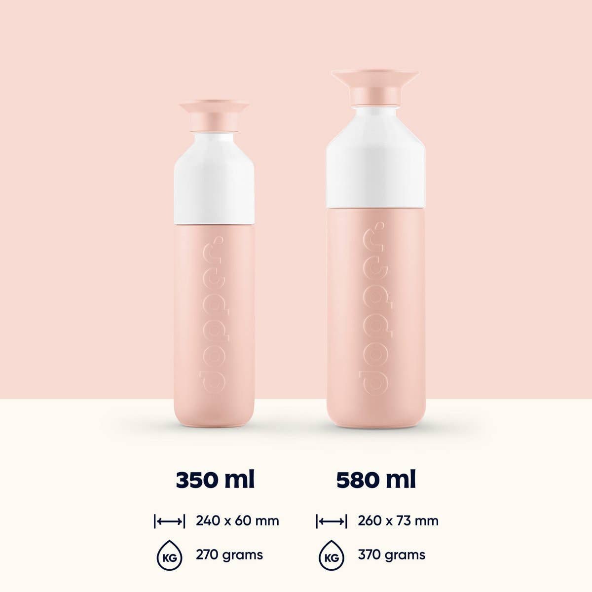 Dopper - Wholesale Insulated Mug/Tumbler - Dopper Insulated Thermos Bottle Pebble Peach 350 ml1