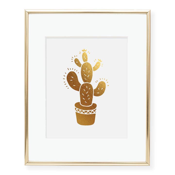 Kaktusfolie konsttryck, guld Silver eller Rose Gold Folied för wholesale av Digibuddha