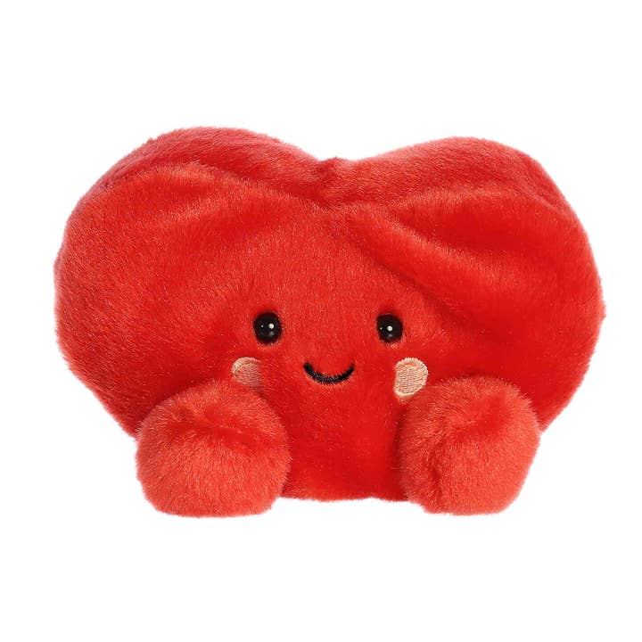 5" Plush Red Heart Palm Pal Stuffed Animal for wholesale by The Honey Den