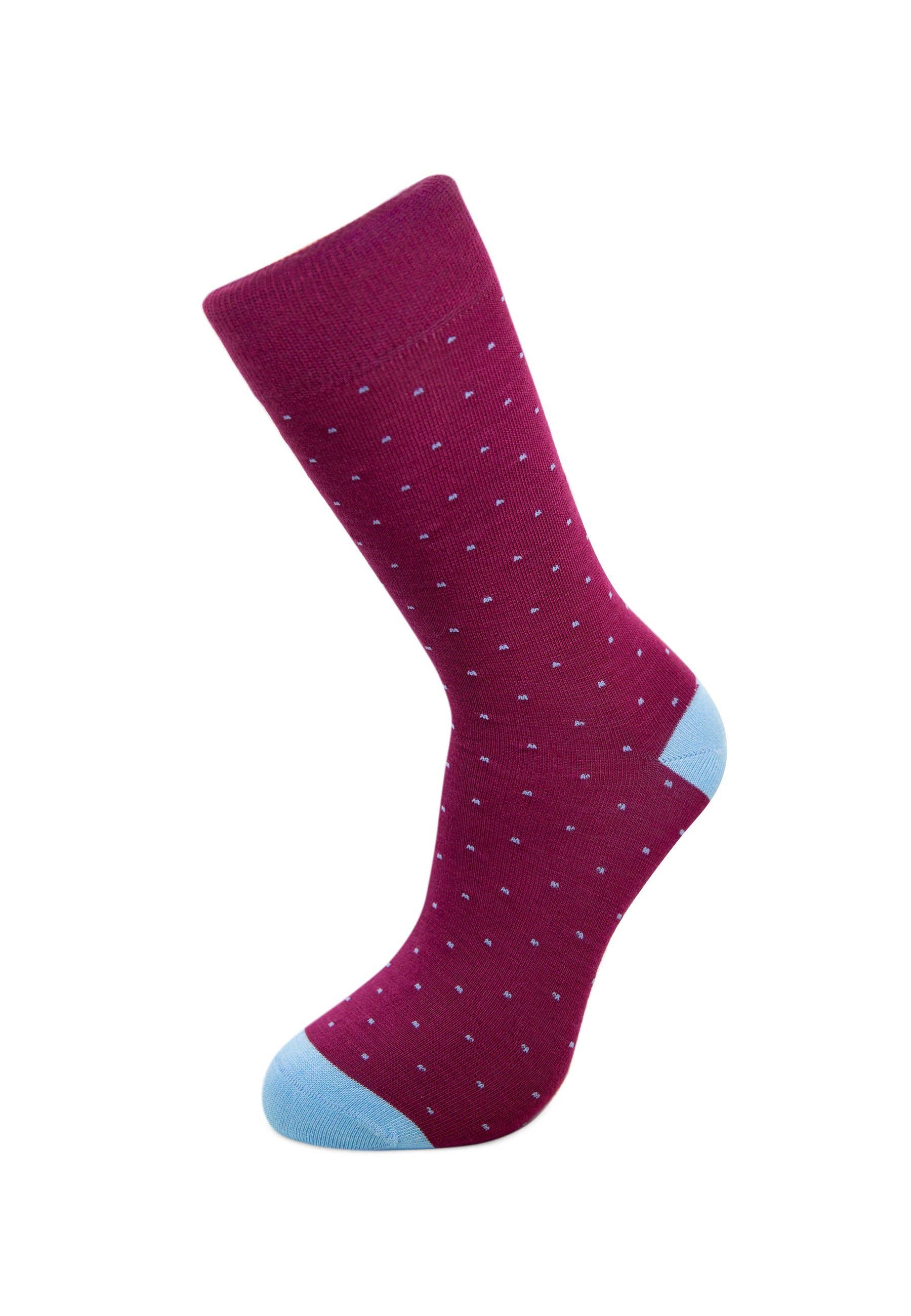 Slopes&Town - Vendita all'ingrosso Cintura - Unisex - Cintura Gift Box Graeme e calzini Burgundy Dots3