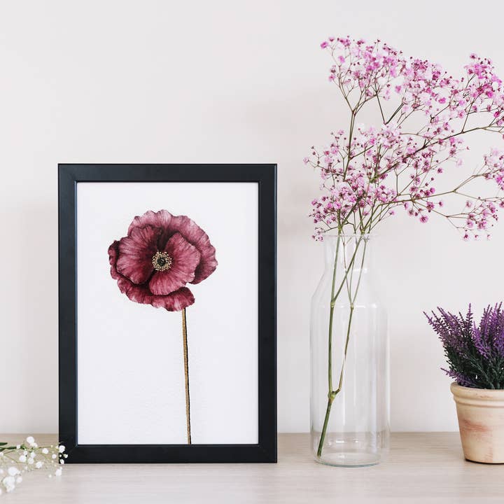 The Flow Design - Wholesale Art Print - Floral Print of Poppy Flower - Poppy Poster Wall Art