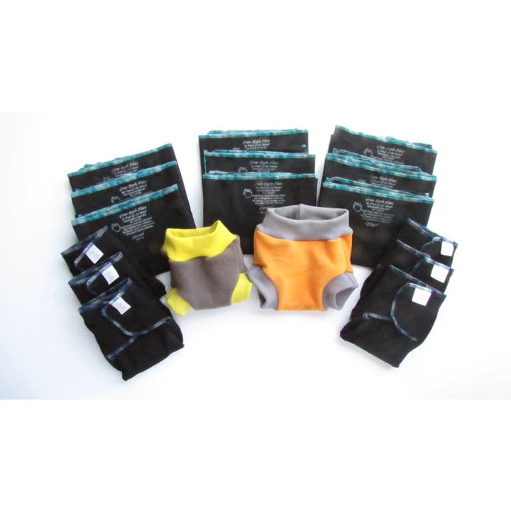 Fruit of the Womb Diapers - Wholesale Diaper (Cloth) - Baby - Twist Flat Diapers in Black