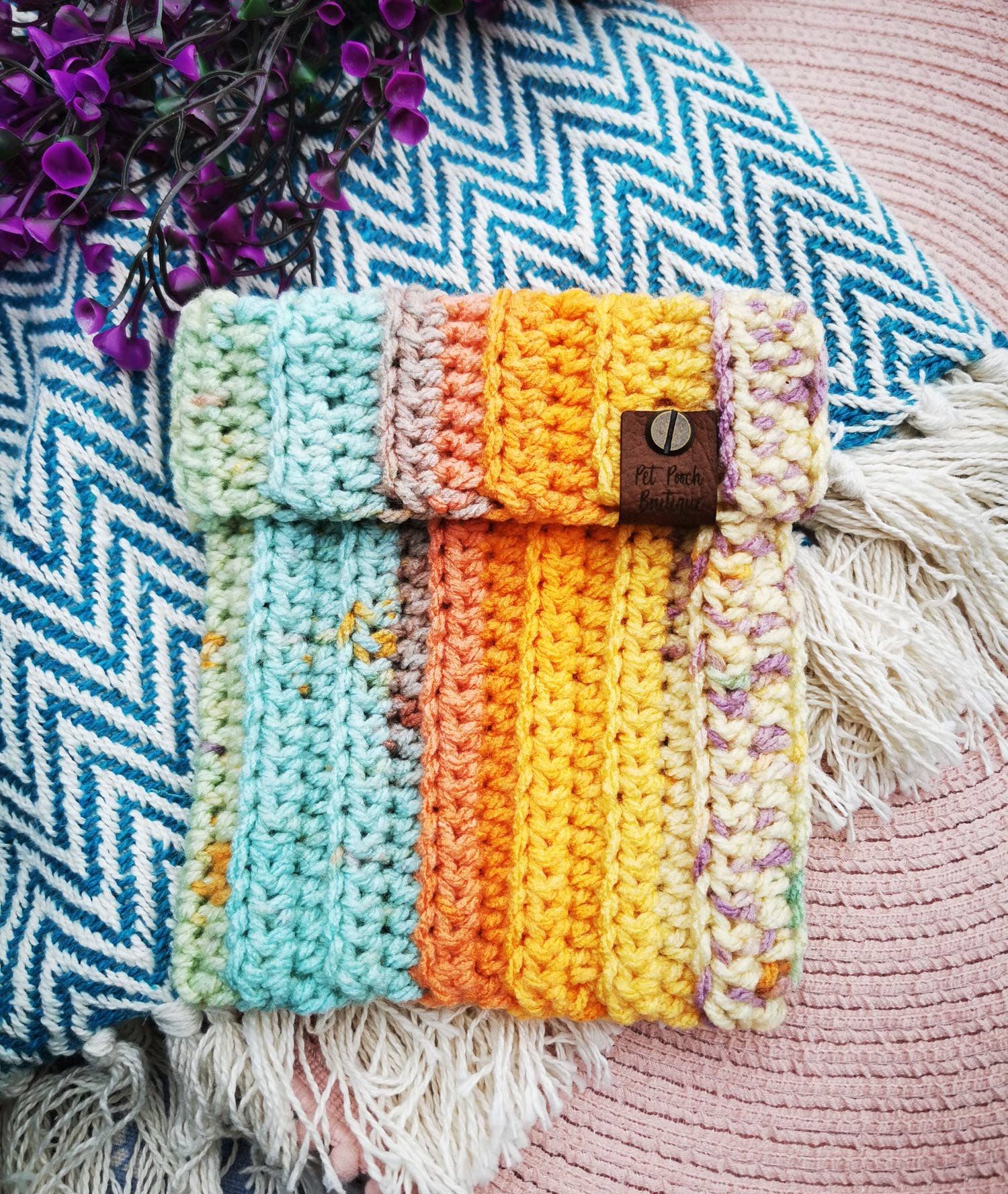 Pet Pooch Boutique – wholesale Pet snood – Dog – Patchwork Roll Top Dog Knitted Snood/Scarf (UK handmade)0