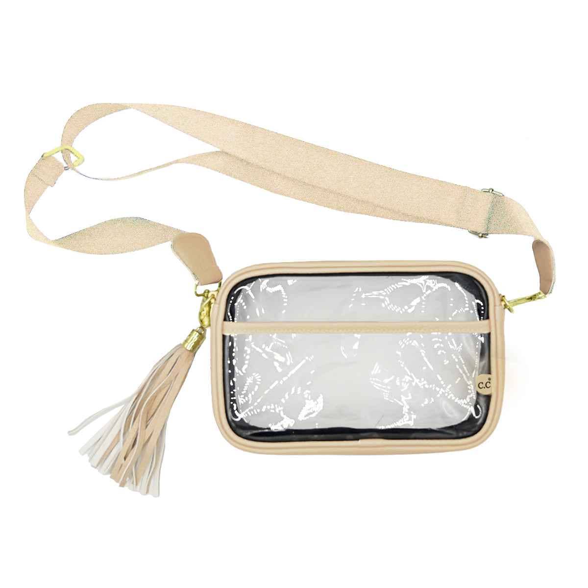 MiMi Wholesale - Wholesale Crossbody Bag - Women's - BGS4380 Clear Gameday Crossbody Bag With Tassel3