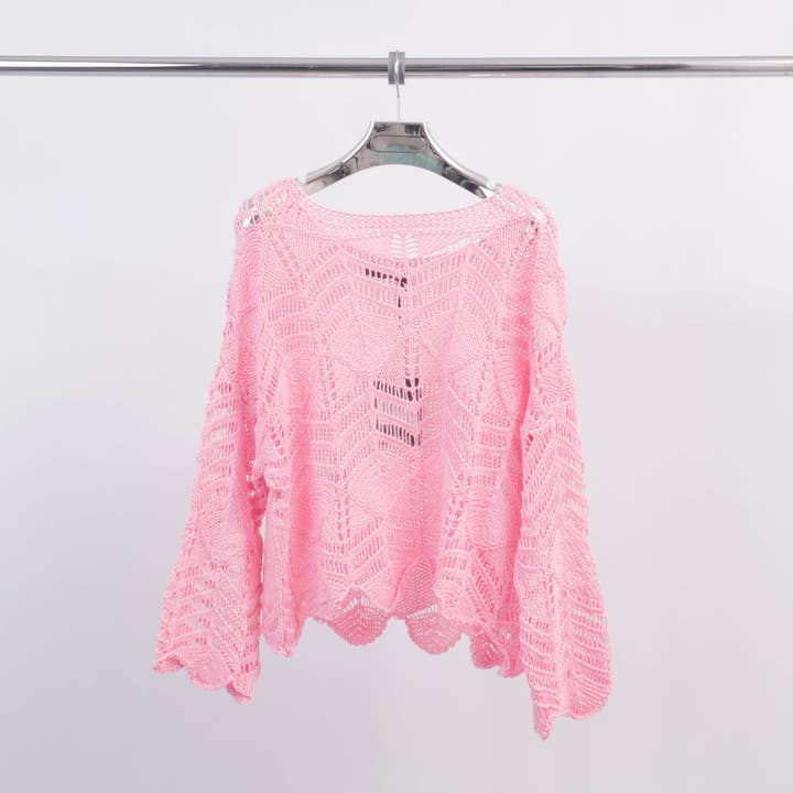 Gehaakte katoenen trui DS24177 voor wholesale door Cecile Wang