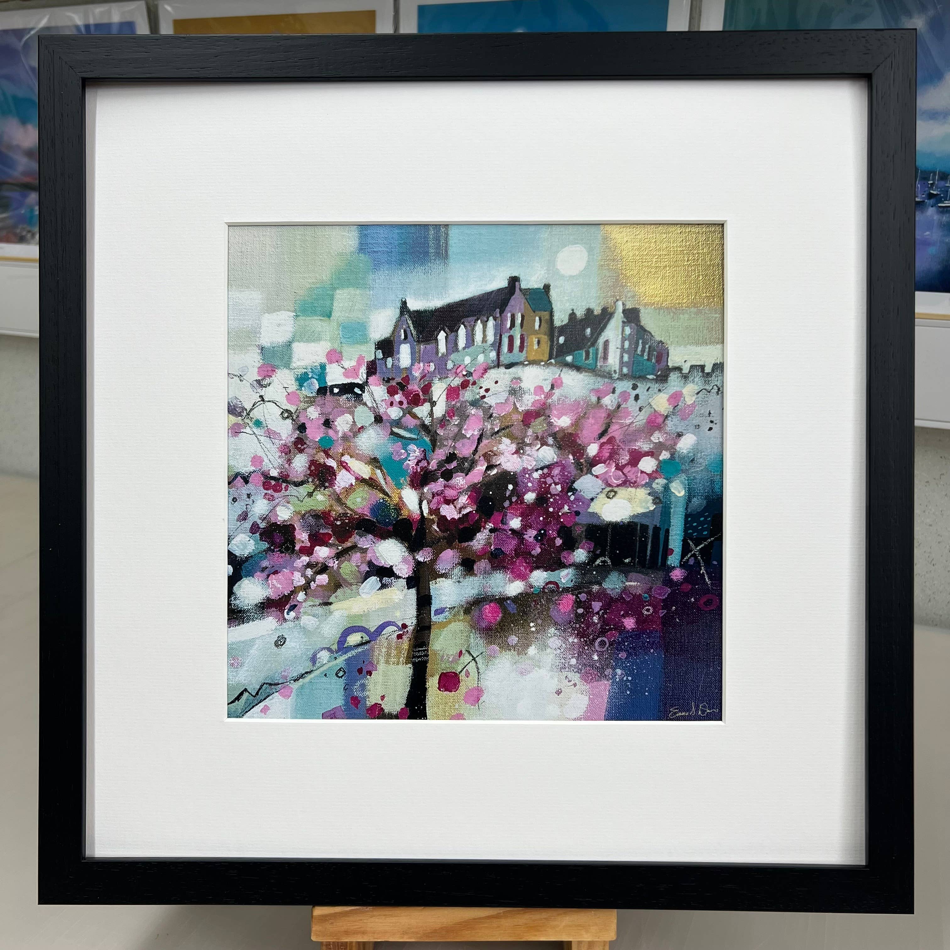 Emma S Davis Artist – Impressão artística por atacado – 'Flores na Princes Street, Edimburgo' - Impressão de Edição Aberta2