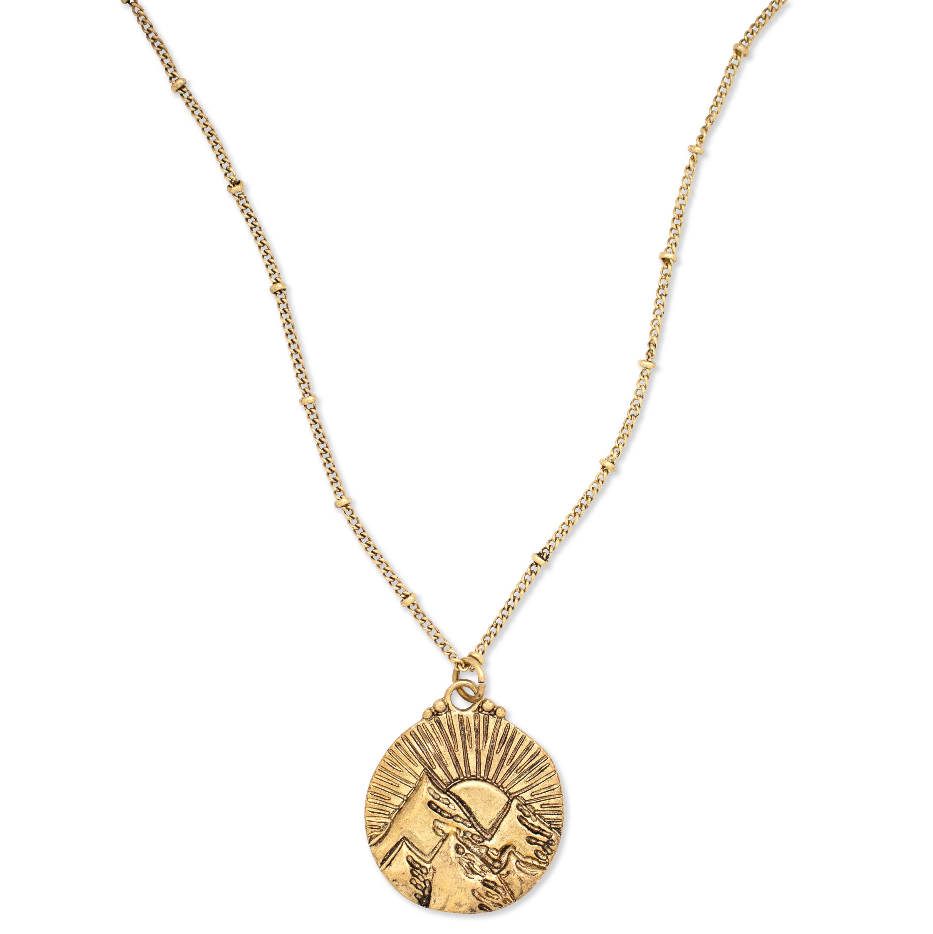 Hiouchi Jewels | Rose & Bolt Grateful Dead Jewelry – wholesale Hänge-/berlockhalsband – Solens Berg Halsband | Guld10