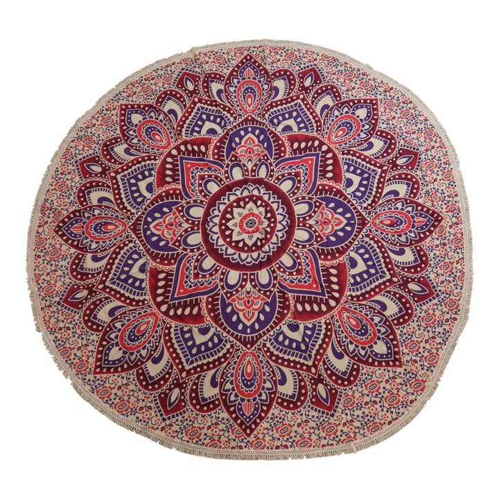 Mandala Grande Redondo en Algodón – Rosa y Púrpura para venta al por mayor de AW Artisan
