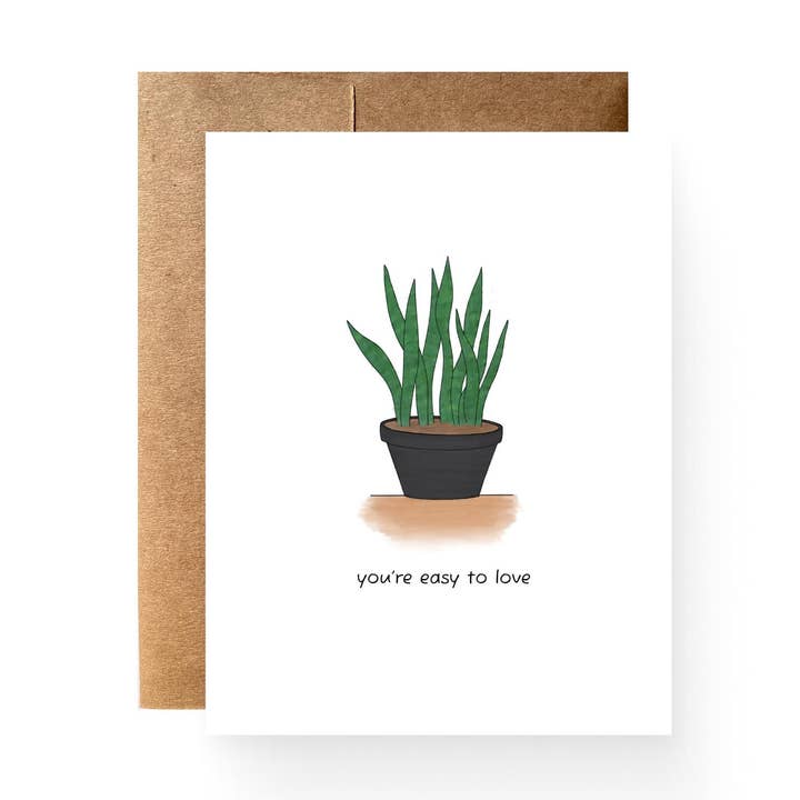 Snake Plant Card for wholesale by Catamount Card Company