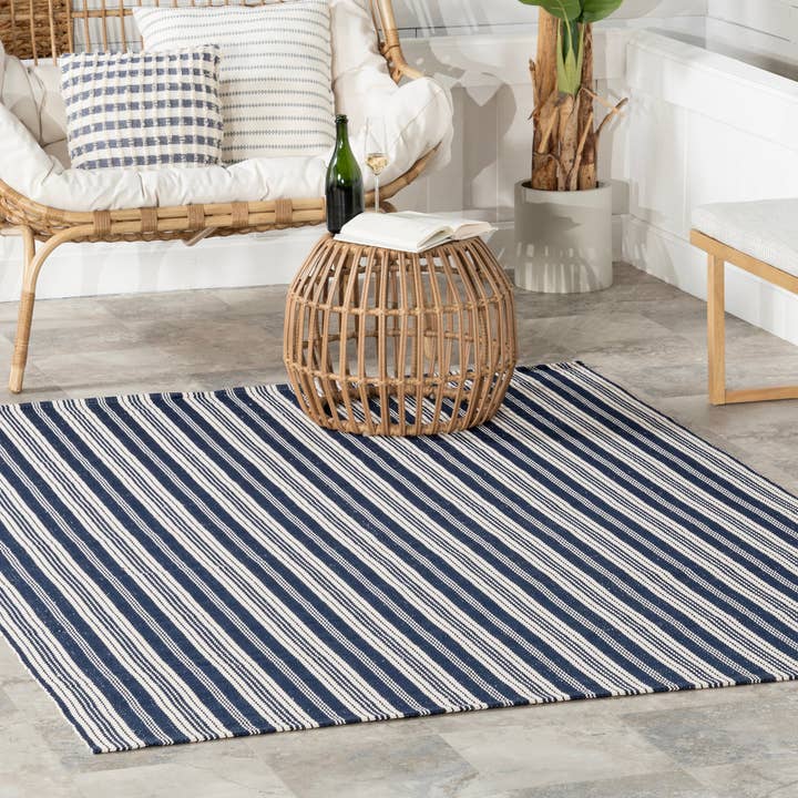 nuLOOM - Wholesale Area Rug - Home Conservatory Ticking Stripe Handwoven Indoor/Outdoor Area Rug29