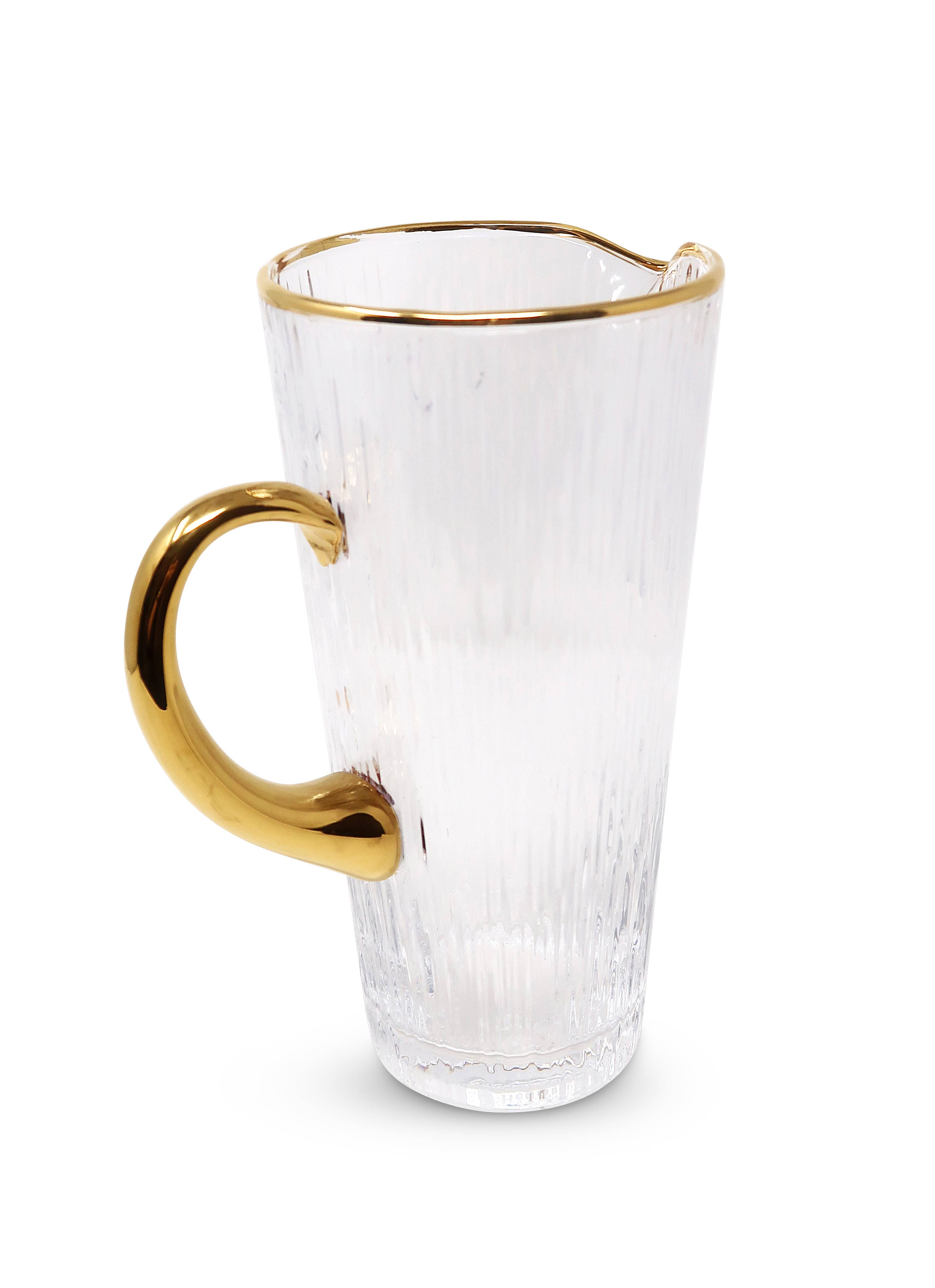 VIVIENCE - Wholesale Pitcher - Clear Pitcher with Gold Handle and Rim1