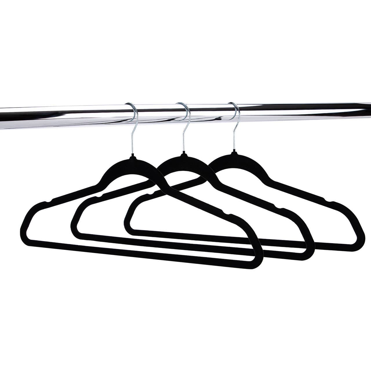 Store Supply Warehouse - Wholesale Clothes Hangers - 18" Black Velvet Hangers - Case of 501