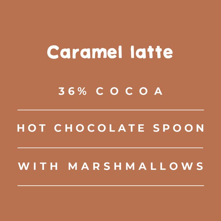 GNAW Chocolate – wholesale Hot cocoa spoon – Caramel Latte - Coffee Hot Chocolate Spoon With Marshmallows1