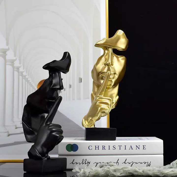 La Bella Monte - Wholesale Sculpture - Modern Art Sculpture Silence Is Golden Home Decor