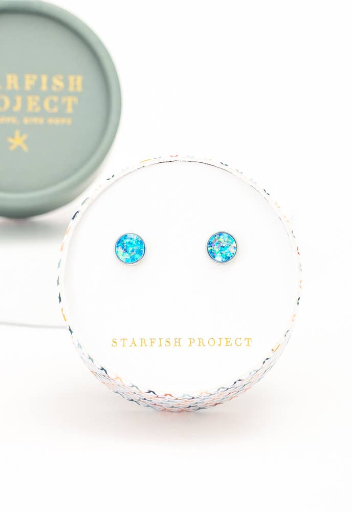 Starfish Project, Inc - Wholesale Stud/Post Earrings - Lora Blue & Silver2