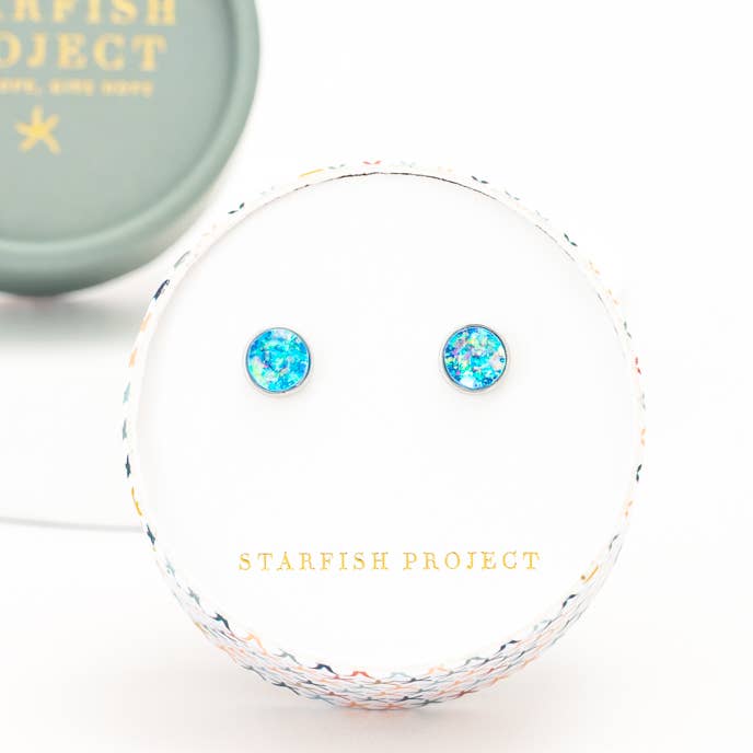 Starfish Project, Inc - Wholesale Stud/Post Earrings - Lora Blue & Silver2