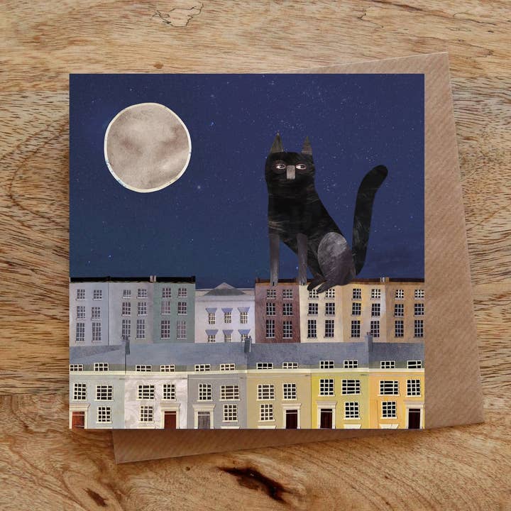 Paperwhale Cards & Paper Goods – wholesale Everyday greeting card – Rooftop Cat Card1