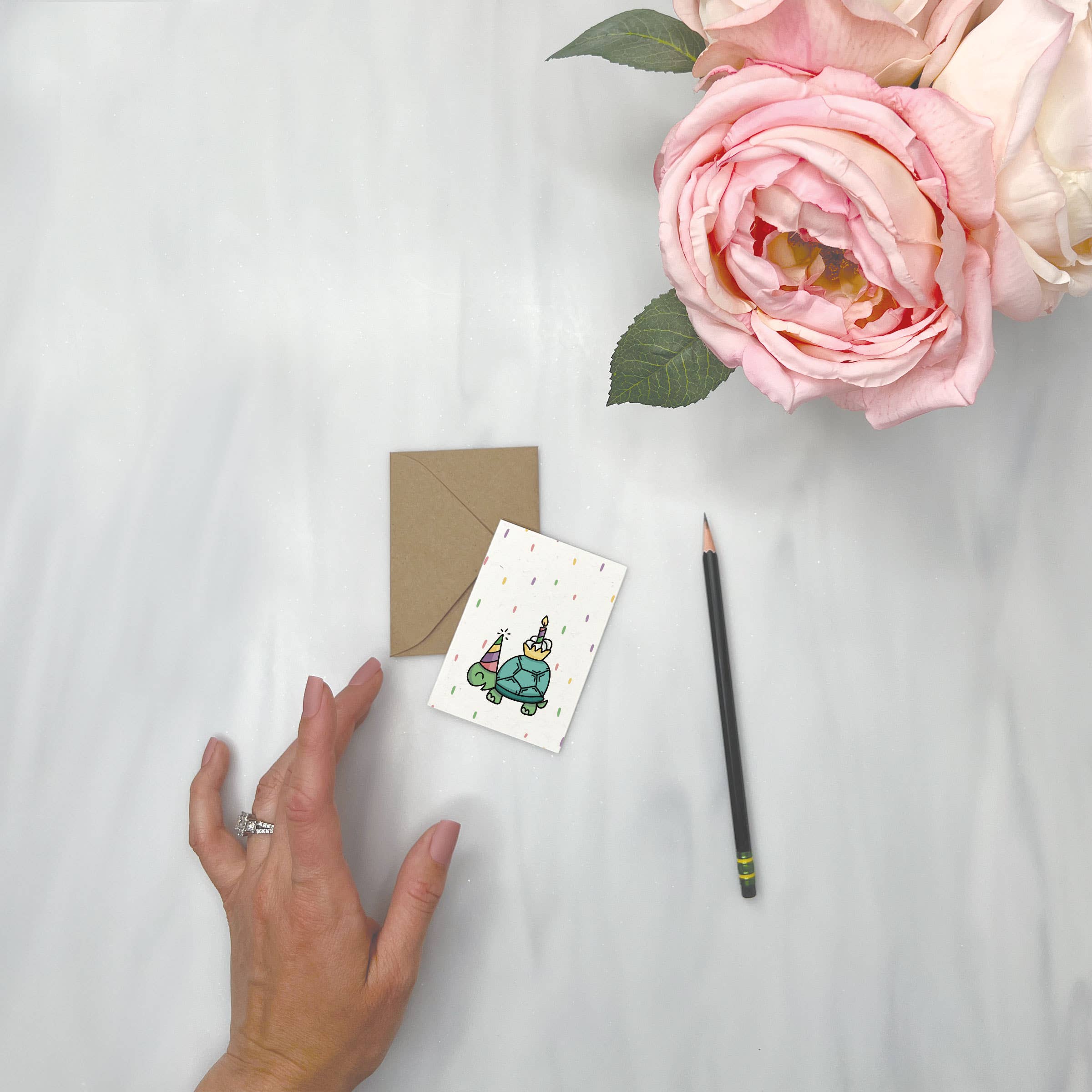 Lemon Doodle - Wholesale Birthday Card - Party Animals - Birthday Gift Enclosure Card (Turtle)2