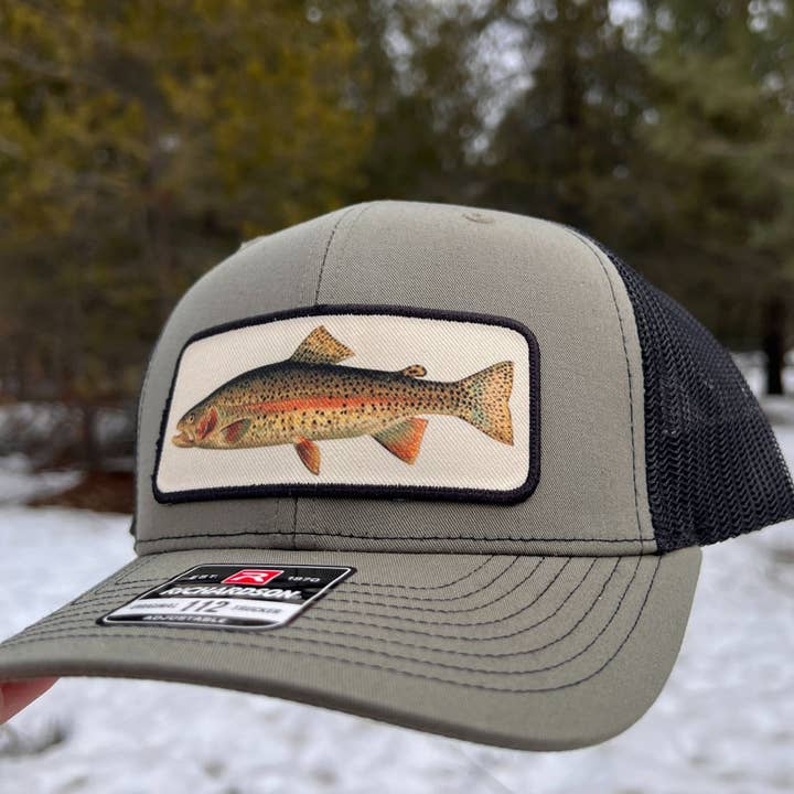 208 Tees - Wholesale Trucker Hat - Men's - Rainbow Trout Fishing Hat - Richardson Loden Green/Black