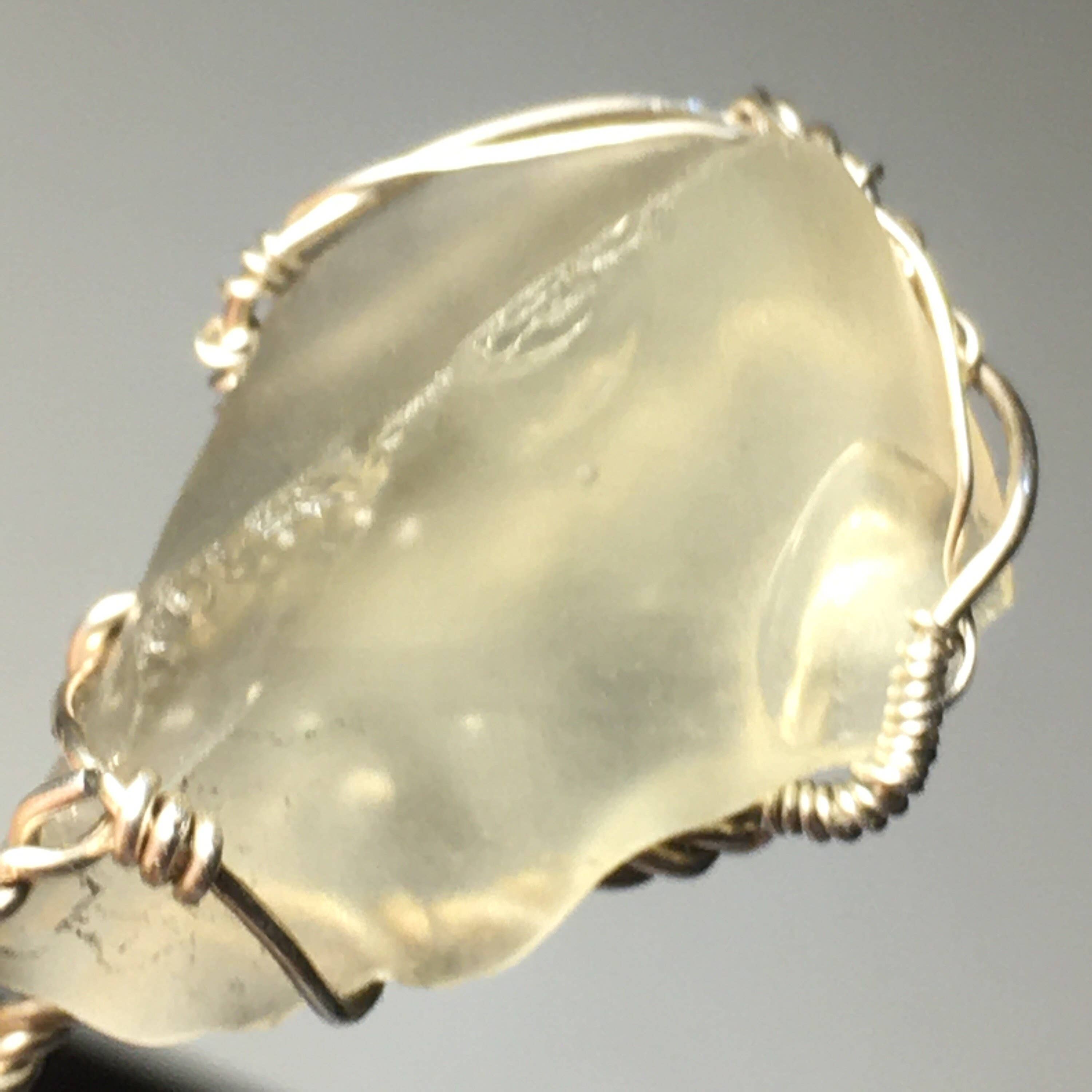 Wildheart Crystals - Wholesale Individual Charm/Pendant - Natural Libyan Desert Glass Solid Silver Wire Wrap Pendant6