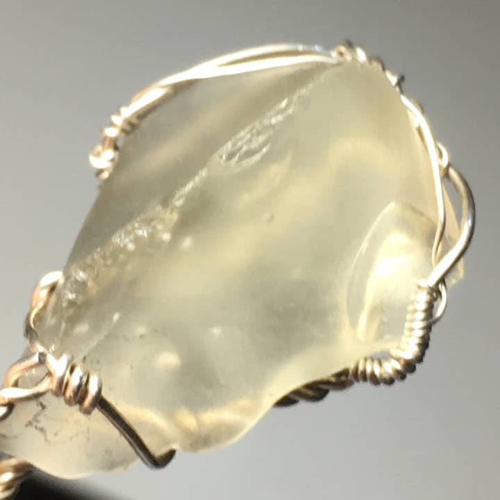 Wildheart Crystals - Wholesale Individual Charm/Pendant - Natural Libyan Desert Glass Solid Silver Wire Wrap Pendant6