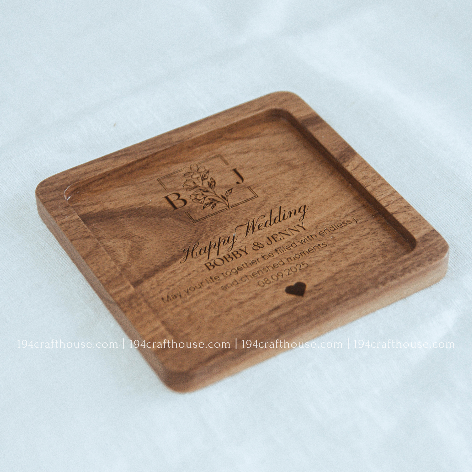194 Craft House - Wholesale Coasters - Local City, State - Custom Walnut Wood Coasters - Home Gifts6