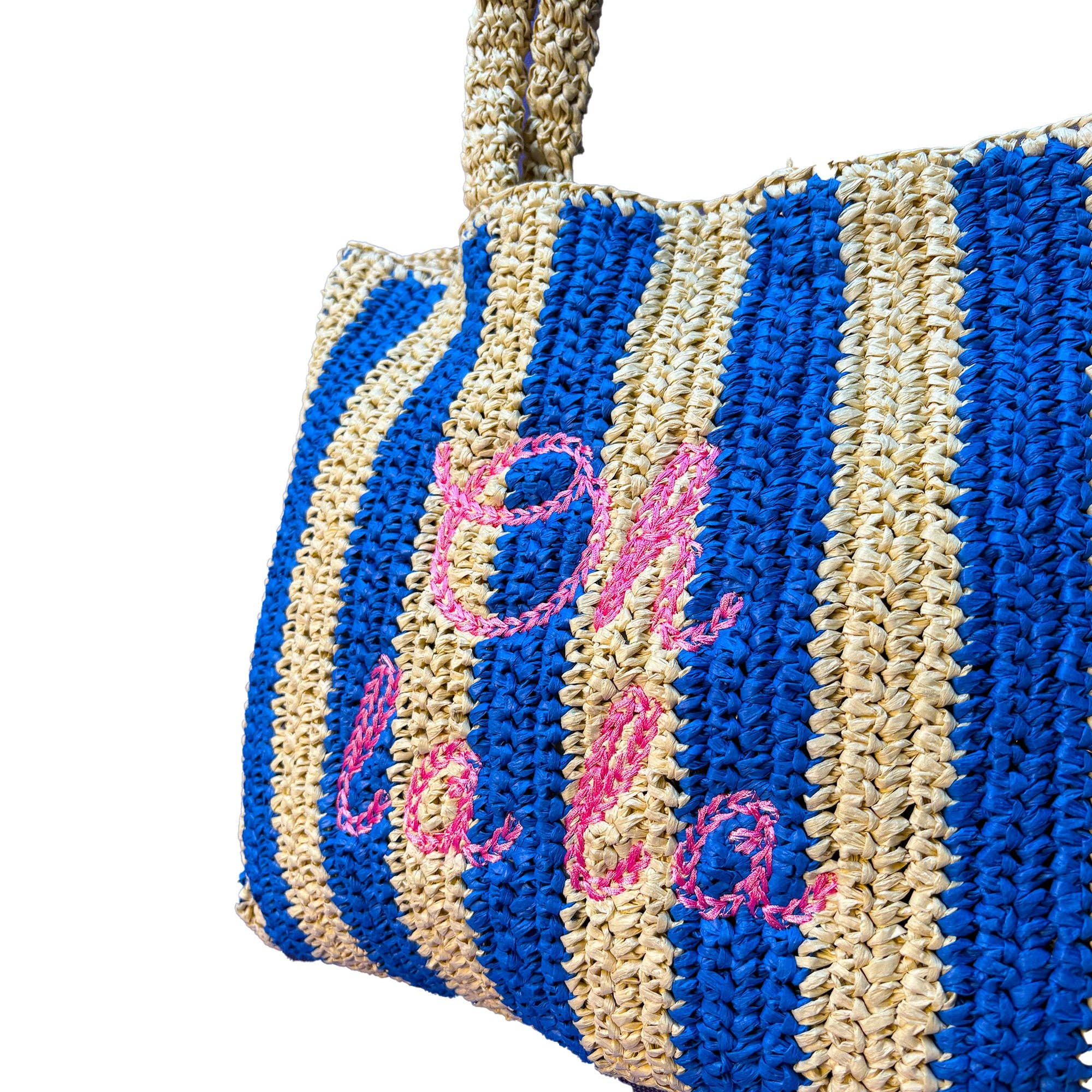 LillyLoves LTD - Wholesale Beach Bag - Oh la la Embroidered Straw Beach Bag3