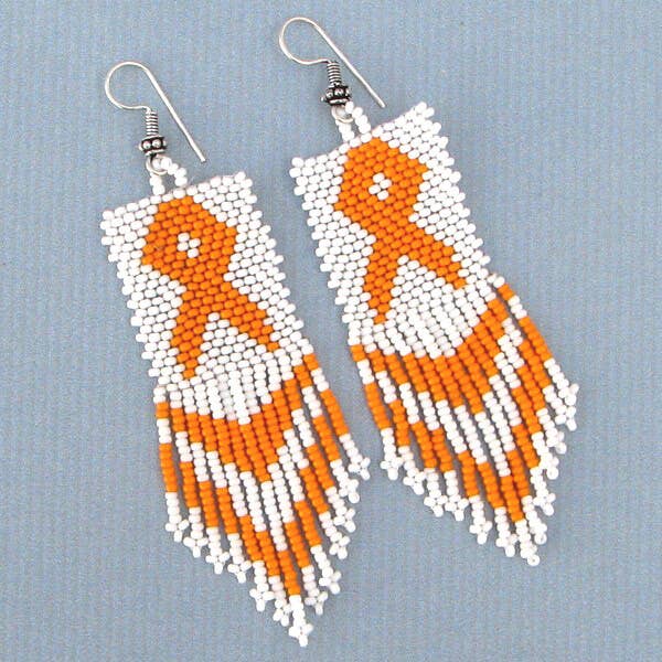 Handgefertigte Perlenohrringe mit Aufklärungsband für Demokratie für den Großhandel von BEADS CORNER