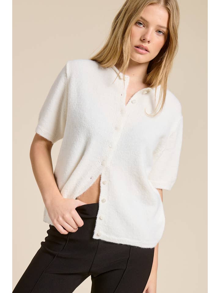 Mimosa - Wholesale Cardigan - Women's - Short Sleeve Button Down Cardigan Top28