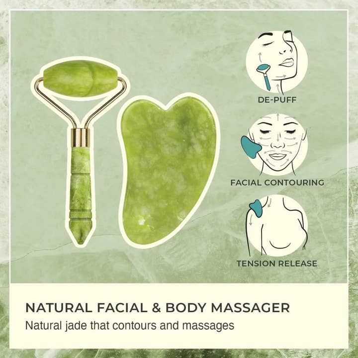 Lindo - Wholesale Gua Sha Tool - Lindo Jade Roller Guasha Kit - Travel Size4