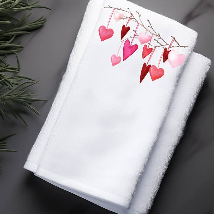 Fernville Creations - Wholesale Hand Towel - Valentine Heart Tip Towel, Spring Tea Towel, Elegant Bath7