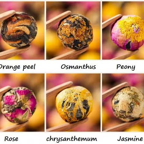 The Grateful Tea Co - Wholesale Tea Bags - White Tea Balls w/ Fruit and/or Flowers (6-Pack, 1 of Each)