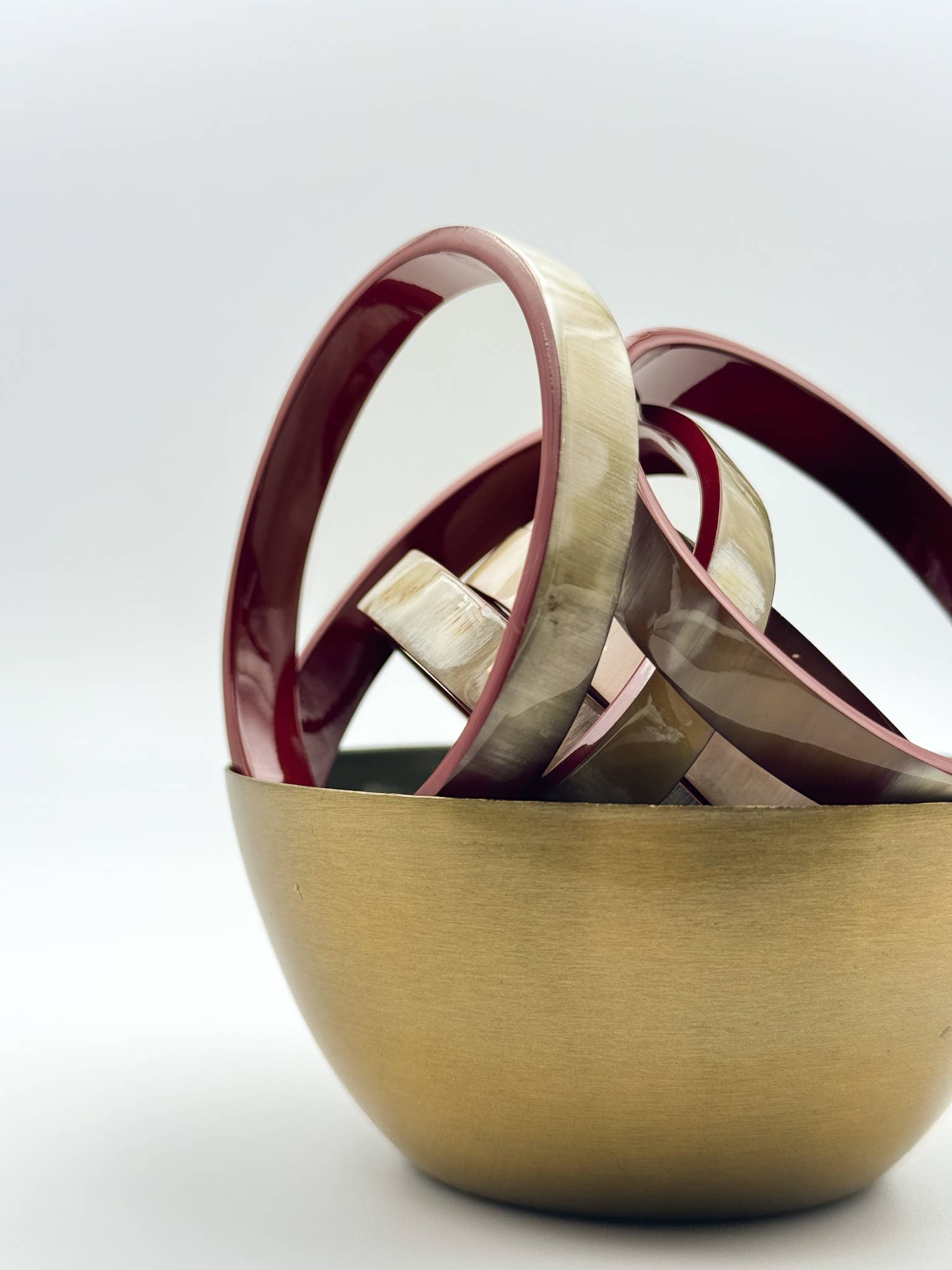 MAISON KIZO - Wholesale Bangle Bracelet - Lacquered buffalo horn bangle Width 1 cm Bordeaux2