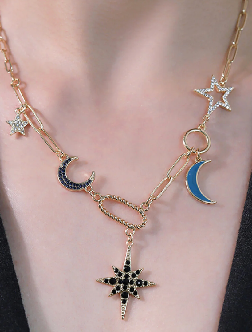 HoopLa - Wholesale Pendant/Charm Necklace - Celestial Moon and Stars3