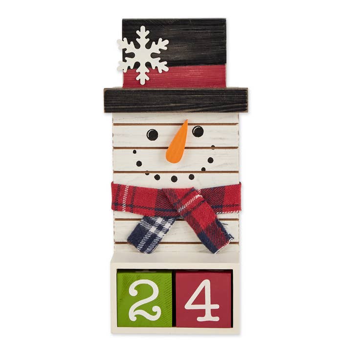 Square Snowman Tabletop Block Advent for wholesale by Welcome Home Unbeatable Deals