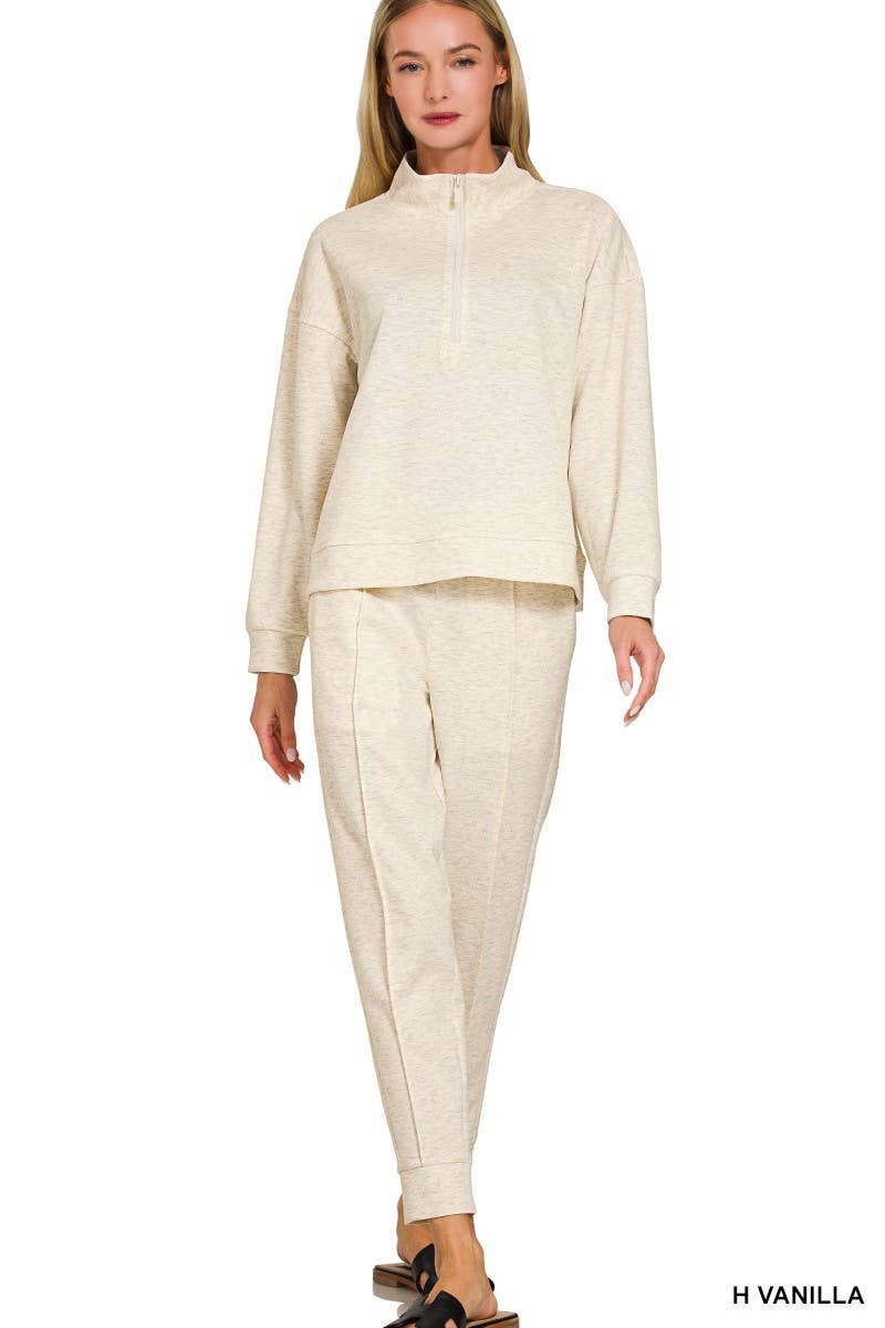 Vanilla Monkey - Wholesale Lounge Set - Women's - Scuba Half Zip Pullover And Jogger Set7